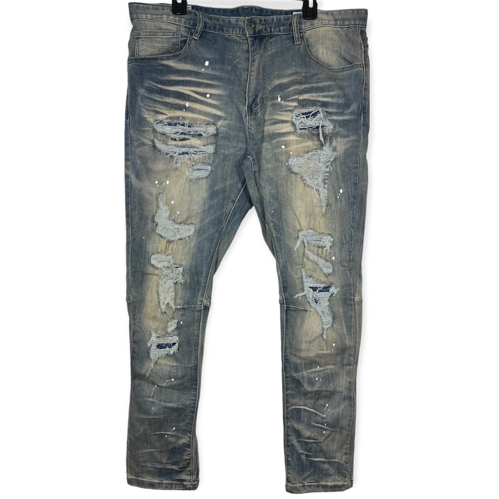 Smoke Rise Denim Co. Distressed / Destroyed Jeans Size 38 x 32